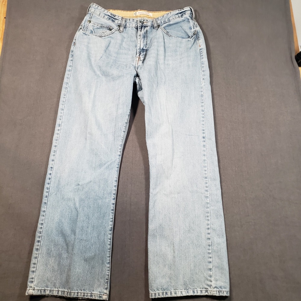 Lee Relaxed Bootcut Jeans Mens 36x32 Light Wash Heritage Premium Cotton